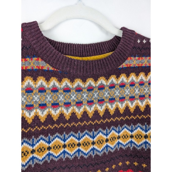 Vtg Barbour Beacon Wool Mens Fair Isle M Elbow Patches Preppy Grandpa 90s Y2K - Picture 6 of 10